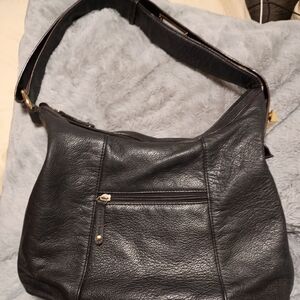 Tignanello Black Leather Shoulder Bag